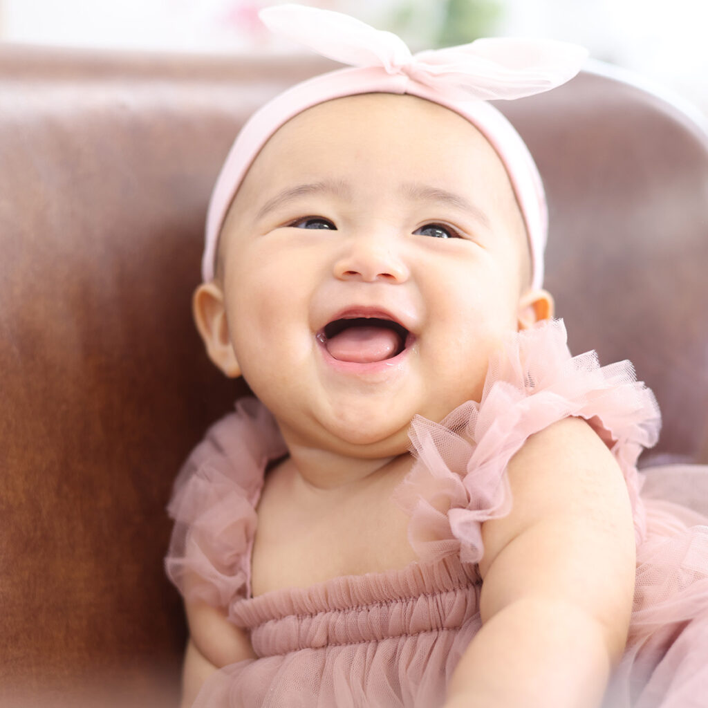 ハーフバースデー写真 6ヶ月 赤ちゃん 女の子 笑顔